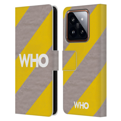 The Who 2019 Album Yellow Diagonal Stripes Leather Book Wallet Case Cover For Xiaomi 14