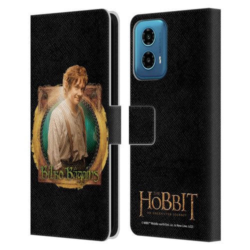 The Hobbit An Unexpected Journey Key Art Bilbo Leather Book Wallet Case Cover For Motorola Moto G34 5G