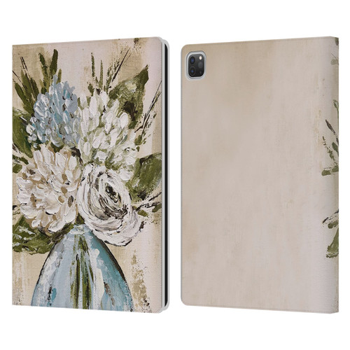 Haley Bush Floral Painting Blue And White Vase Leather Book Wallet Case Cover For Apple iPad Pro 13 M4 2024