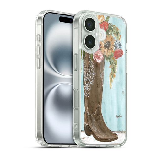 Haley Bush Floral Painting Boot Soft Gel Case for Apple iPhone 16 & MagSafe