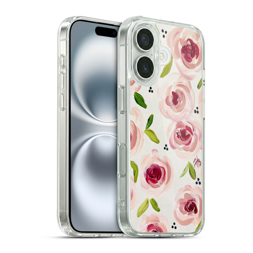 Haley Bush Floral Painting Pink Pattern Soft Gel Case for Apple iPhone 16 & MagSafe