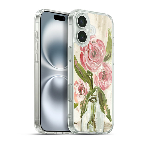 Haley Bush Floral Painting Pink Vase Soft Gel Case for Apple iPhone 16 Plus & MagSafe