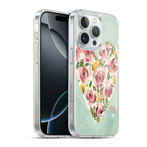 Haley Bush Floral Painting Valentine Heart Soft Gel Case for Apple iPhone 16 Pro & MagSafe