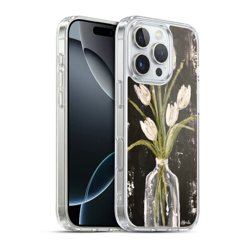 Haley Bush Floral Painting White Tulips In Glass Jar Soft Gel Case for Apple iPhone 16 Pro & MagSafe