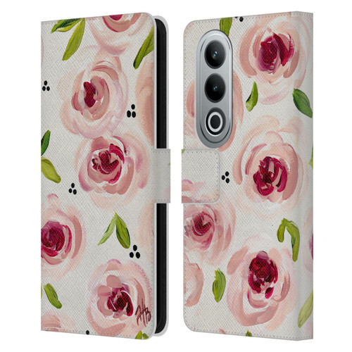 Haley Bush Floral Painting Pink Pattern Leather Book Wallet Case Cover For OPPO OnePlus Ace 3V 5G