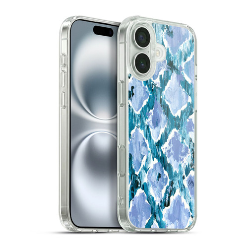 Haley Bush Pattern Painting Blue Diamond Soft Gel Case for Apple iPhone 16 Plus & MagSafe