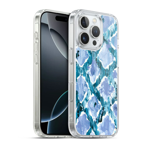 Haley Bush Pattern Painting Blue Diamond Soft Gel Case for Apple iPhone 16 Pro & MagSafe