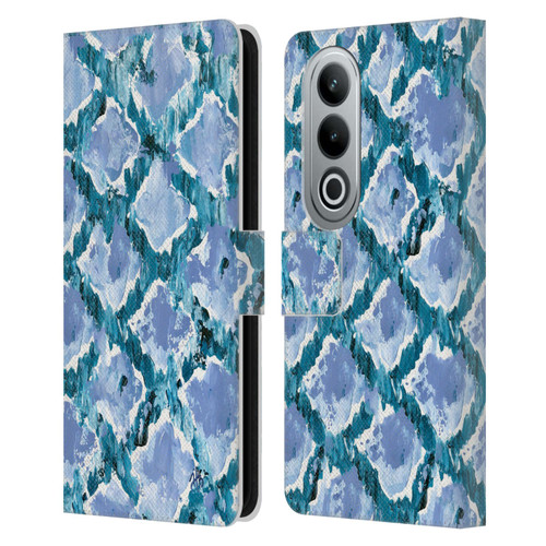 Haley Bush Pattern Painting Blue Diamond Leather Book Wallet Case Cover For OPPO OnePlus Ace 3V 5G