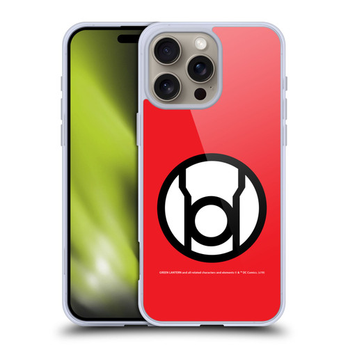 Green Lantern DC Comics Lantern Corps Red Soft Gel Case for Apple iPhone 16 Pro Max