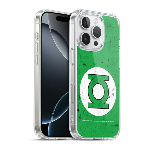 Green Lantern DC Comics Logos Classic Distressed Look Soft Gel Case for Apple iPhone 16 Pro & MagSafe