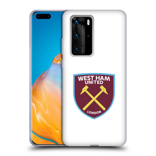 West Ham United FC Crest Full Colour White Soft Gel Case for Huawei P40 Pro / P40 Pro Plus 5G