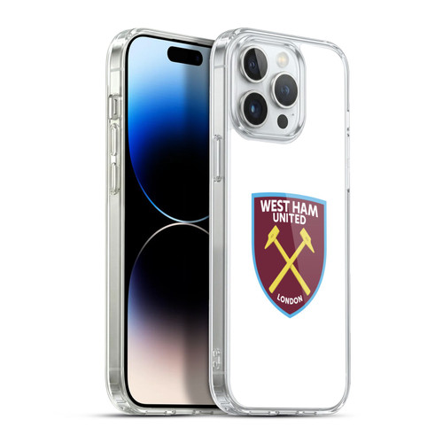 West Ham United FC Crest Full Colour White Soft Gel Case for Apple iPhone 13 Pro Max