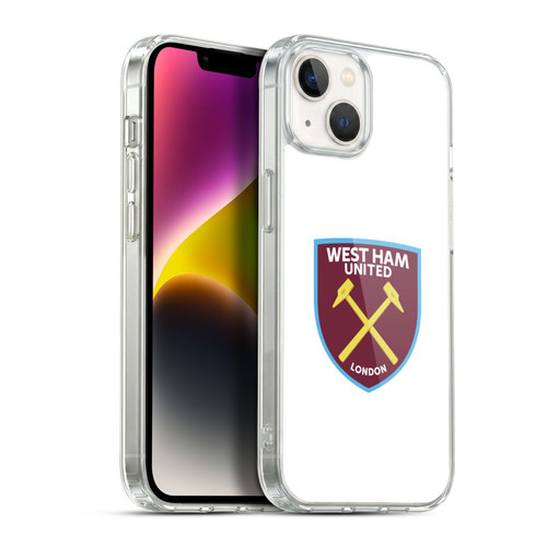 West Ham United FC Crest Full Colour White Soft Gel Case for Apple iPhone 14 Plus