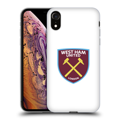 West Ham United FC Crest Full Colour White Soft Gel Case for Apple iPhone XR