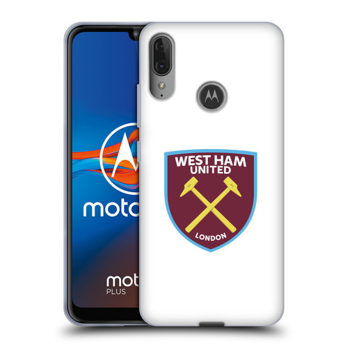 West Ham United FC Crest Full Colour White Soft Gel Case for Motorola Moto E6 Plus