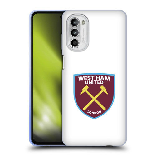 West Ham United FC Crest Full Colour White Soft Gel Case for Motorola Moto G52