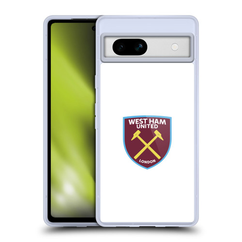 West Ham United FC Crest Full Colour White Soft Gel Case for Google Pixel 7a