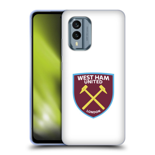 West Ham United FC Crest Full Colour White Soft Gel Case for Nokia X30