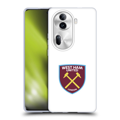 West Ham United FC Crest Full Colour White Soft Gel Case for OPPO Reno11 Pro