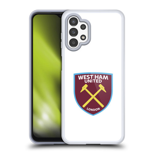West Ham United FC Crest Full Colour White Soft Gel Case for Samsung Galaxy A13 (2022)