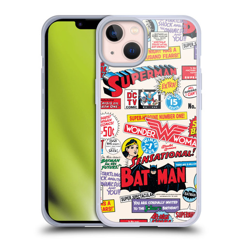 Justice League DC Comics 90th Anniversary Logo Pattern Soft Gel Case for Apple iPhone 13