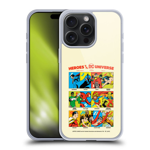 Justice League DC Comics 90th Anniversary Heroes Soft Gel Case for Apple iPhone 15 Pro Max