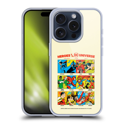 Justice League DC Comics 90th Anniversary Heroes Soft Gel Case for Apple iPhone 15 Pro
