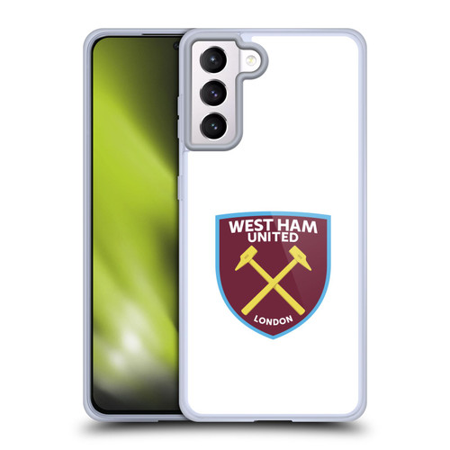 West Ham United FC Crest Full Colour White Soft Gel Case for Samsung Galaxy S21+ 5G