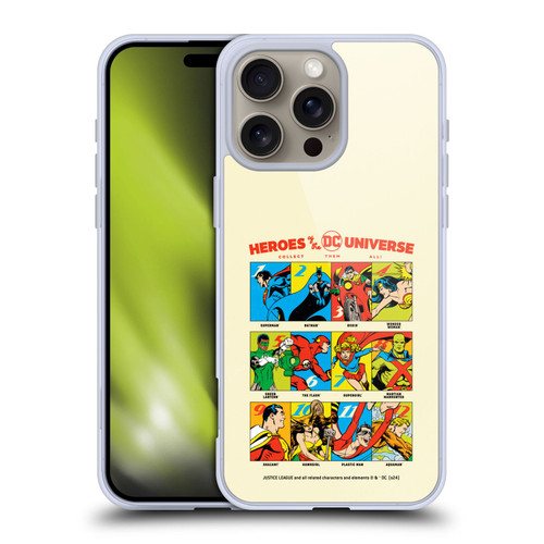 Justice League DC Comics 90th Anniversary Heroes Soft Gel Case for Apple iPhone 16 Pro Max