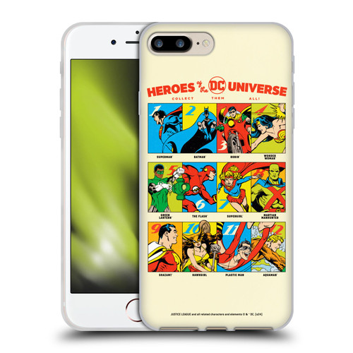Justice League DC Comics 90th Anniversary Heroes Soft Gel Case for Apple iPhone 7 Plus / iPhone 8 Plus