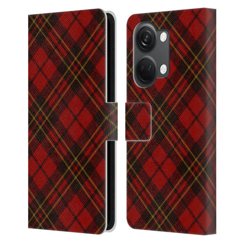 PLdesign Christmas Red Tartan Leather Book Wallet Case Cover For OnePlus Nord 3 5G