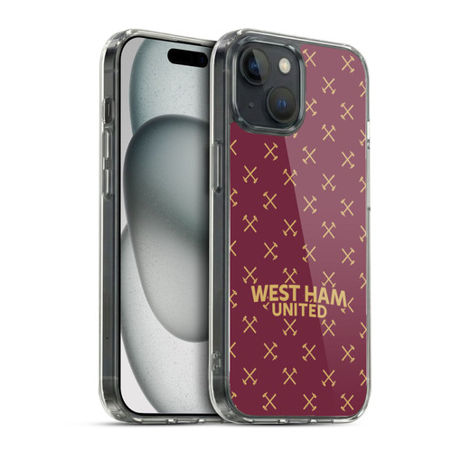 West Ham United FC Hammer Marque Kit Patterns Soft Gel Case for Apple iPhone 15 & MagSafe