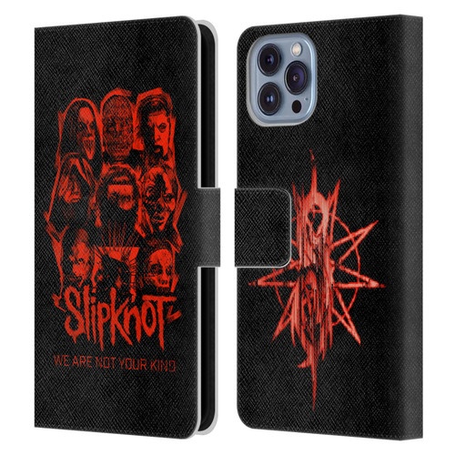 Slipknot We Are Not Your Kind Red Patch Leather Book Wallet Case Cover For Apple iPhone 14