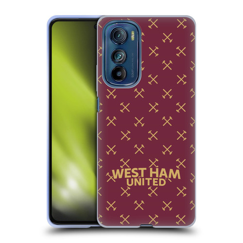 West Ham United FC Hammer Marque Kit Patterns Soft Gel Case for Motorola Edge 30