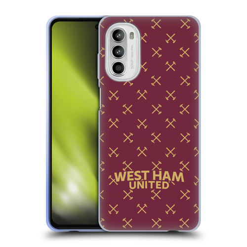 West Ham United FC Hammer Marque Kit Patterns Soft Gel Case for Motorola Moto G52
