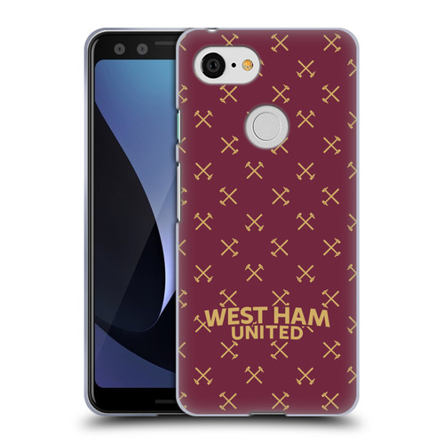 West Ham United FC Hammer Marque Kit Patterns Soft Gel Case for Google Pixel 3