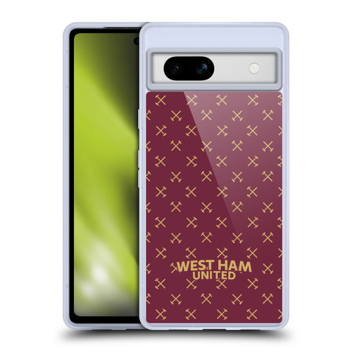 West Ham United FC Hammer Marque Kit Patterns Soft Gel Case for Google Pixel 7a