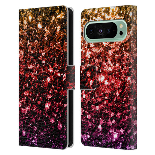 PLdesign Glitter Sparkles Rainbow Leather Book Wallet Case Cover For Google Pixel 9 Pro XL