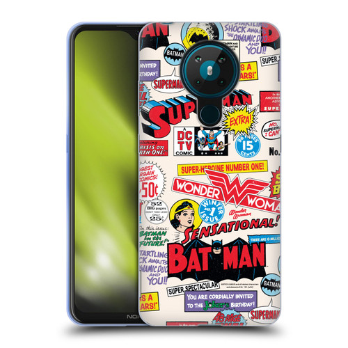 Justice League DC Comics 90th Anniversary Logo Pattern Soft Gel Case for Nokia 5.3
