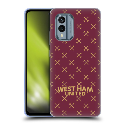 West Ham United FC Hammer Marque Kit Patterns Soft Gel Case for Nokia X30