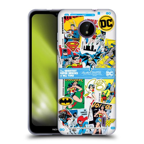 Justice League DC Comics 90th Anniversary Sticker Collage Soft Gel Case for Nokia C10 / C20