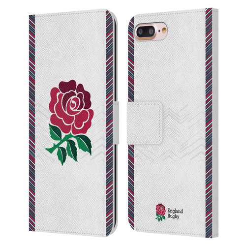 England Rugby Union 2024/25 Crest Kit Home Leather Book Wallet Case Cover For Apple iPhone 7 Plus / iPhone 8 Plus