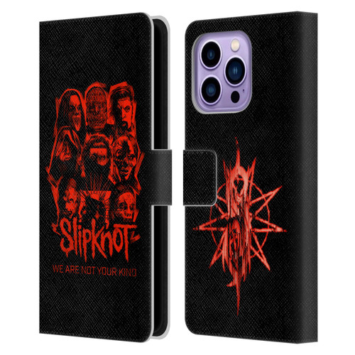 Slipknot We Are Not Your Kind Red Patch Leather Book Wallet Case Cover For Apple iPhone 14 Pro Max