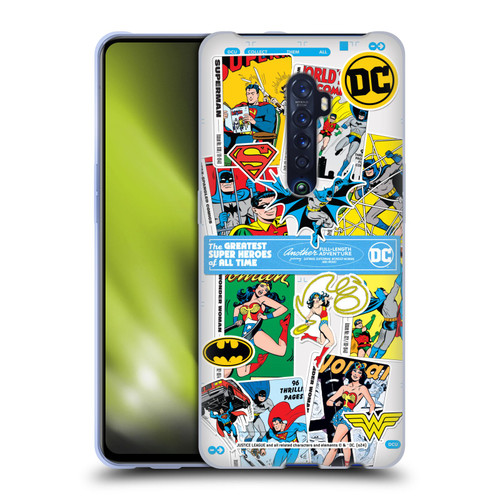 Justice League DC Comics 90th Anniversary Sticker Collage Soft Gel Case for OPPO Reno 2