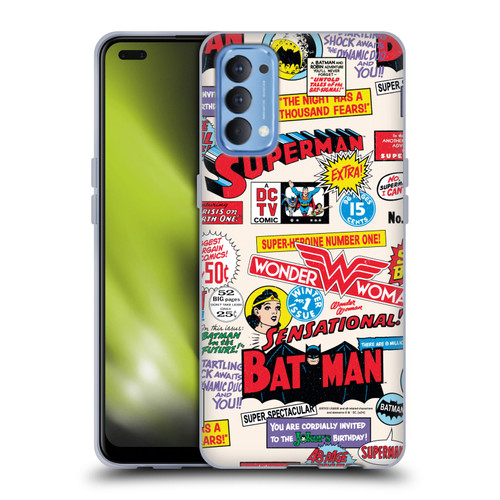 Justice League DC Comics 90th Anniversary Logo Pattern Soft Gel Case for OPPO Reno 4 5G