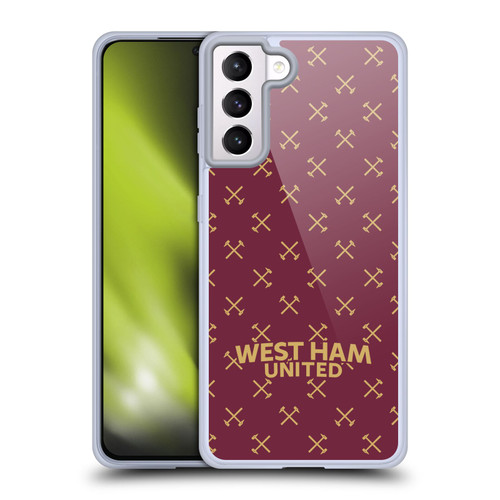 West Ham United FC Hammer Marque Kit Patterns Soft Gel Case for Samsung Galaxy S21+ 5G