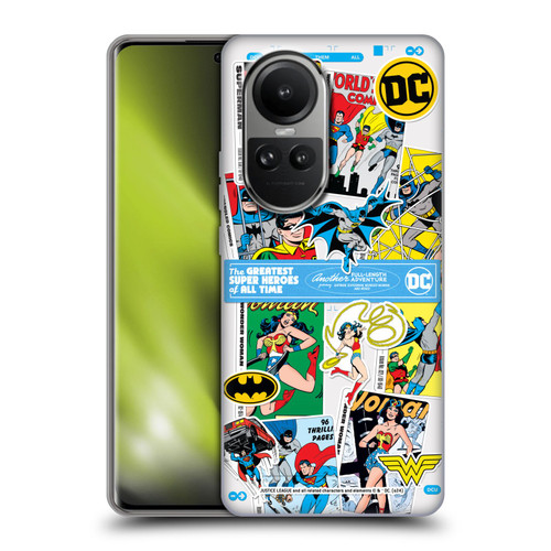 Justice League DC Comics 90th Anniversary Sticker Collage Soft Gel Case for OPPO Reno10 5G / Reno10 Pro 5G