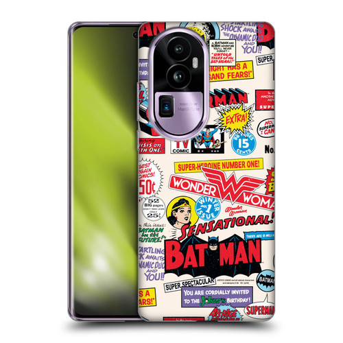 Justice League DC Comics 90th Anniversary Logo Pattern Soft Gel Case for OPPO Reno10 Pro+
