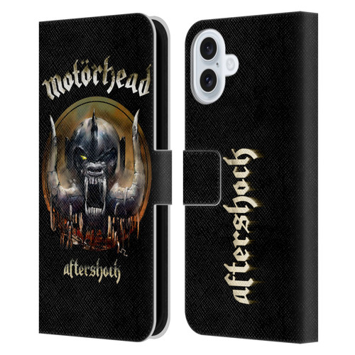Motorhead Graphics Aftershock Leather Book Wallet Case Cover For Apple iPhone 16 Plus