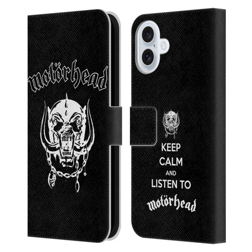 Motorhead Graphics Classic Logo Leather Book Wallet Case Cover For Apple iPhone 16 Plus